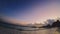 The nice panoramic view of the sunrise in the beach