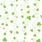 Nice pattern with clover leaves with lines on white background