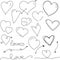 Nice pen hand drawn valentine`s day hearts and arrows