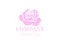 Nice Pink Rose Flower Logo Design
