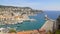 Nice port with many luxury yachts and boats, water transport, aerial view