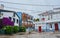 Nice postcard of the colorful houses of the town of Redes, in Galicia. Spain