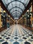 In a nice prisian passage, view of the interior space of a historic passage in the center of Paris, france