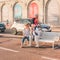 Nice, Provence / France - September 28, 2018: A pair of aged gray-haired people relaxing on a bench