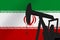 Nice pumpjack oil extraction with the Iran flag 3d render