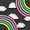 Nice rainbow with cloud background design