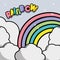 Nice rainbow with clouds in the sky design