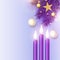 Nice realistic advent purple candles decorative background