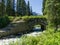 Nice river under the bridge at glacier national park in canada