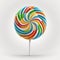 Nice round lollipop with many colors rainbow