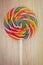 Nice round lollipop with many colors in a spiral