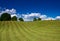 Nice rural landscape over blue sky