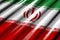 Nice shiny - looking like plastic flag of Iran with big folds lay in corner - any holiday flag 3d illustration