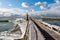 Nice shot on the Capbreton pier and its lighthouse with a fishing boat returning to port