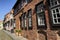 Nice street with old brick houses, Lubeck, Germany