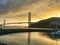 Nice sunset view in front of the golden gate bridge