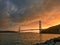 Nice sunset view in front of the golden gate bridge