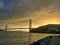 Nice sunset view in front of the golden gate bridge