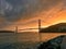 Nice sunset view in front of the golden gate bridge
