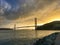 Nice sunset view in front of the golden gate bridge