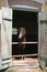 Nice thoroughbred youngster at stable door