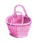 Nice traditional pink wicker basket with handles