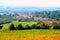 Nice typical rural landscape in the plains of Transylvania, Romania.