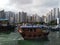 nice view Hongkong traditional sampan in Ap Lei Chau island