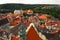 Nice view from the tower in center of Tabor, Czech Republic, August