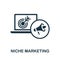 Niche Marketing icon. Monochrome sign from affiliate marketing collection. Creative Niche Marketing icon illustration