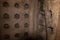 Niches  for pigeons in the wall of the economic cave - columbarium - a dovecote near the excavations of the ancient Maresha city