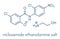 Niclosamide ethanolamine tapeworm drug molecule anthelmintic. May be useful as antidiabetic drug, acting as a mitochondrial.