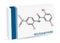 Niclosamide molecule. It is chlorinated salicylanilide, antihelminthic drug for the treatment of tapeworm infections