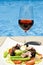 Nicoise Salad and Pink Wine by the Pool