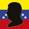 NicolÃ¡s Maduro silhouette portait on the venezuelan flag, Venezuela