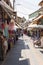 Nicosia, Cyprus, 09/03/2018: Street market with rows of clothes.