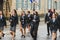 Nicosia, Cyprus-October 28, 2019: high school students from different schools in uniform participate in a solemn parade dedicated