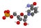 Nicotinamide mononucleotide molecule. Precursor of NAD . 3D rendering. Atoms are represented as spheres with conventional color.