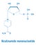 Nicotinamide mononucleotide molecule. Precursor of NAD plus. Skeletal formula.