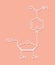 Nicotinamide riboside NR molecule. Precursor of nicotinamide adenine dinucleotide NAD.  Skeletal formula.