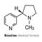 Nicotine chemical formula, vector icon