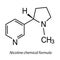 Nicotine chemical formula, vector illustration
