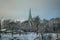 Nidarosdomen Cathedral in Trondheim. Beautiful wintertime