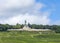 Niederwald memorial with vineyards in the Rhine valley