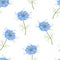 Nigella sativa blue flower seamless pattern. Vector Floral background. B