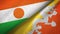 Niger and Bhutan two flags textile cloth, fabric texture