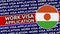 Niger Circular Flag with Work Visa Application Titles