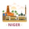 Niger country design template Flat cartoon style w