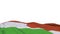 Niger fabric flag waving on the wind loop. Niger embroidery stiched cloth banner swaying on the breeze. Half-filled white