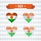 Niger heart with flag inside. Grunge vector graphic symbols